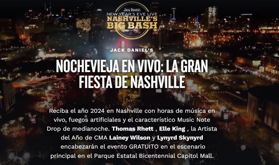 Felíz año nuevo en Nashville Big Bash Nashville 2023 - Todo Hispanos